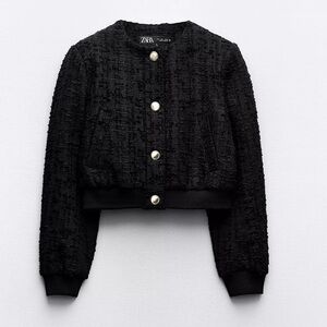 Zara textured weave bomber jacket